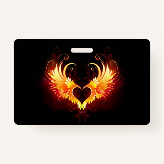 Angel Fire Heart met Wings Badge (Voorkant)
