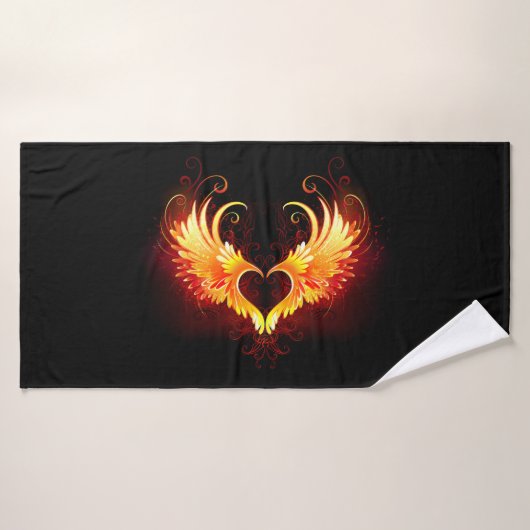 Angel Fire Heart met Wings Badhanddoek (Badhanddoek)