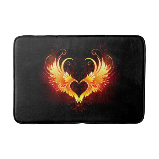 Angel Fire Heart met Wings Badmat (Voorkant)
