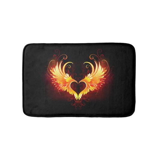 Angel Fire Heart met Wings Badmat (Voorkant)