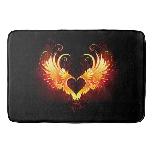 Angel Fire Heart met Wings Badmat (Voorkant)
