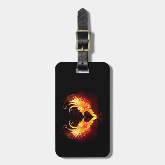 Angel Fire Heart met Wings Bagagelabel (Voorkant verticaal)