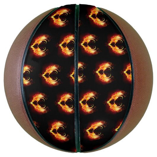 Angel Fire Heart met Wings Basketbal (Verticaal)