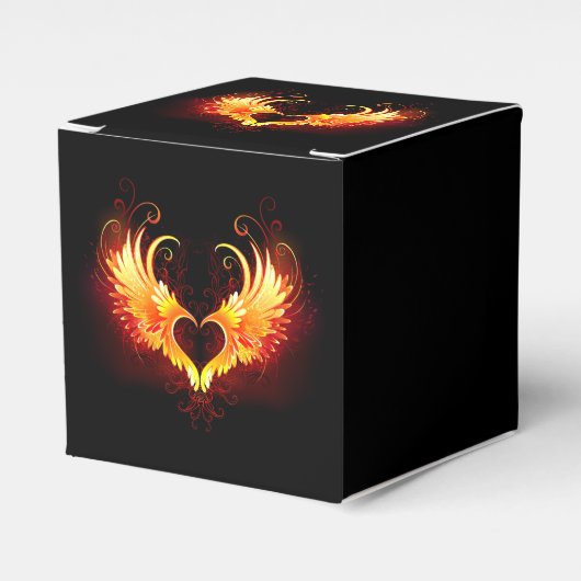 Angel Fire Heart met Wings Bedankdoosjes (Voorkant Zijde)