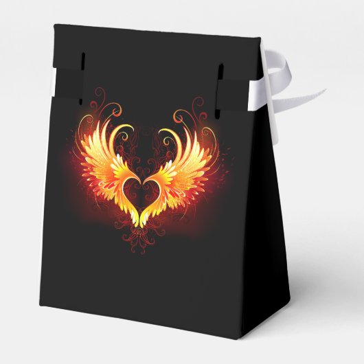 Angel Fire Heart met Wings Bedankdoosjes (Achterkant)