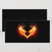 Angel Fire Heart met Wings Bedankkaart (Voorkant / Achterkant)