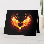 Angel Fire Heart met Wings Bedankkaart (Voorkant)