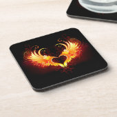 Angel Fire Heart met Wings Bier Onderzetter (Linkerzijde)