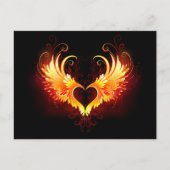 Angel Fire Heart met Wings Briefkaart (Voorkant)