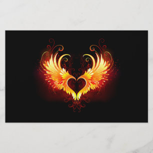 Angel Fire Heart met Wings Briefpapier