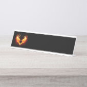 Angel Fire Heart met Wings Bureau Naambordje (Voorkant)