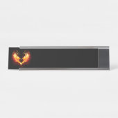 Angel Fire Heart met Wings Bureau Naambordje (Voorkant)