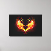 Angel Fire Heart met Wings Canvas Afdruk (Voorkant)