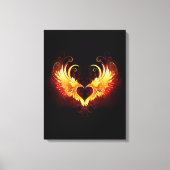 Angel Fire Heart met Wings Canvas Afdruk (Voorkant)