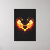 Angel Fire Heart met Wings Canvas Afdruk (Voorkant)