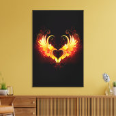 Angel Fire Heart met Wings Canvas Afdruk (Insitu (Woonkamer))