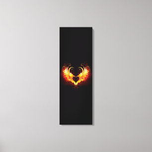 Angel Fire Heart met Wings Canvas Afdruk