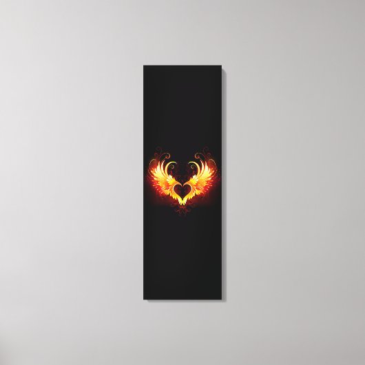 Angel Fire Heart met Wings Canvas Afdruk (Voorkant)