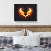 Angel Fire Heart met Wings Canvas Afdruk (Insitu (Slaapkamer))