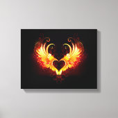 Angel Fire Heart met Wings Canvas Afdruk (Voorkant)