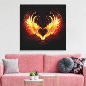 Angel Fire Heart met Wings Canvas Afdruk (Insitu (Woonkamer))