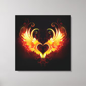 Angel Fire Heart met Wings Canvas Afdruk (Voorkant)