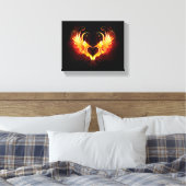 Angel Fire Heart met Wings Canvas Afdruk (Insitu (Slaapkamer))