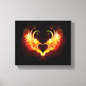 Angel Fire Heart met Wings Canvas Afdruk (Voorkant)
