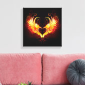 Angel Fire Heart met Wings Canvas Afdruk (Insitu (Woonkamer))