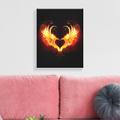 Angel Fire Heart met Wings Canvas Afdruk (Insitu (Woonkamer))