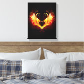 Angel Fire Heart met Wings Canvas Afdruk (Insitu (Slaapkamer))