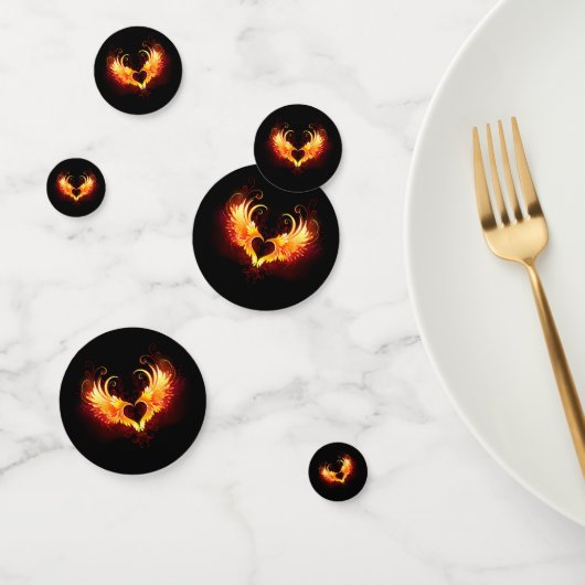 Angel Fire Heart met Wings Confetti (Groep)