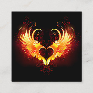 Angel Fire Heart met Wings Contactkaartje
