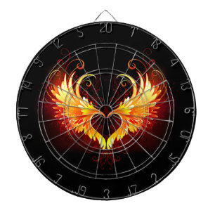 Angel Fire Heart met Wings Dartbord