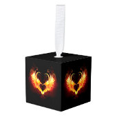 Angel Fire Heart met Wings Decoratie (Voorkant hoekig)