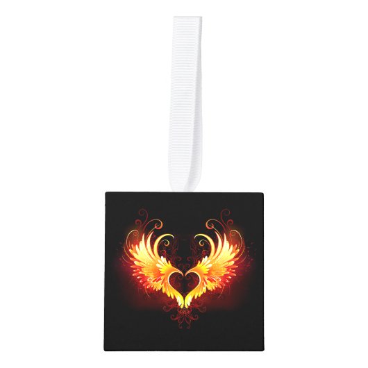 Angel Fire Heart met Wings Decoratie (Voorkant)