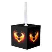 Angel Fire Heart met Wings Decoratie (Achter hoekig)