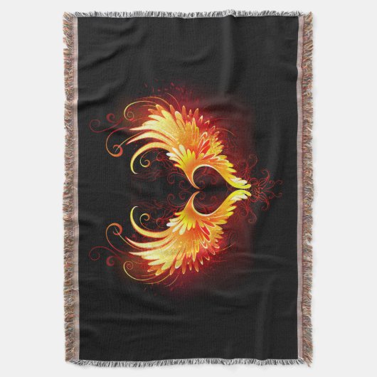 Angel Fire Heart met Wings Deken (Voorkant Verticaal)