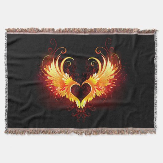 Angel Fire Heart met Wings Deken (Voorkant)