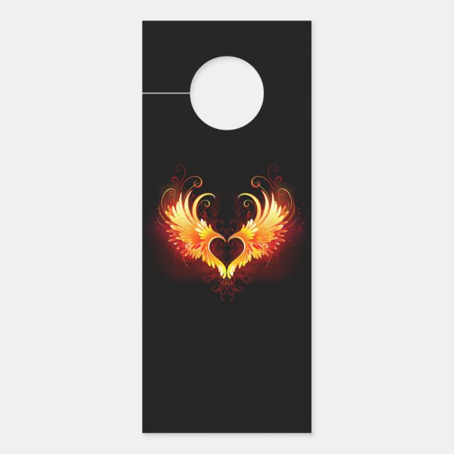Angel Fire Heart met Wings Deurhanger (Voorkant)