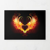 Angel Fire Heart met Wings Drieluik Kaart (Cover)