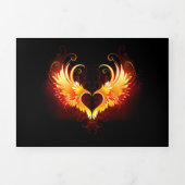 Angel Fire Heart met Wings Drieluik Programma (Cover)