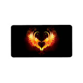 Angel Fire Heart met Wings Etiket (Voorkant)
