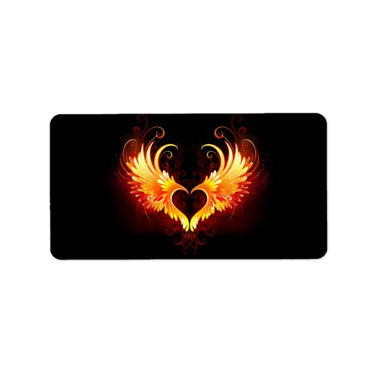 Angel Fire Heart met Wings Etiket (Voorkant)