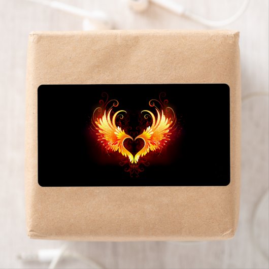 Angel Fire Heart met Wings Etiket (Insitu)
