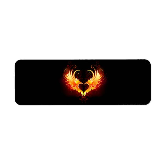 Angel Fire Heart met Wings Etiket (Voorkant)