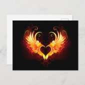 Angel Fire Heart met Wings Feestdagenkaart (Voorkant / Achterkant)