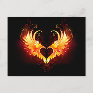 Angel Fire Heart met Wings Feestdagenkaart
