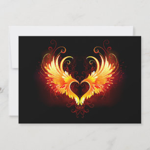 Angel Fire Heart met Wings Feestdagenkaart