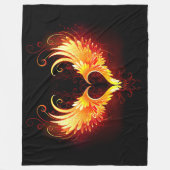Angel Fire Heart met Wings Fleece Deken (Voorkant)